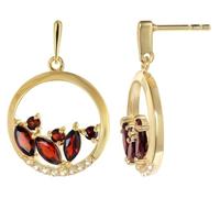 trendor Boucles d'oreilles pendantes pour femme en argent 925 plaqué or | Boucles d'oreilles pendantes en argent sterling pour femme, plaquées or et ornées de pierres, cadeau