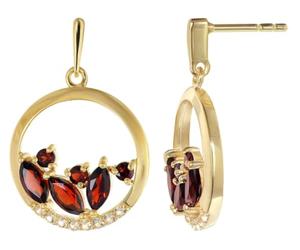 trendor Boucles d'oreilles pendantes pour femme en argent 925 plaqué or | Boucles d'oreilles pendantes en argent sterling pour femme, plaquées or et ornées de pierres, cadeau