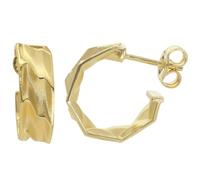 trendor Boucles d'oreilles pour femme, argent 925 plaqué or, demi-créoles