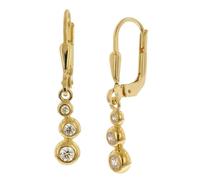 trendor Boucles d'oreilles pour femmes, argent sterling 925 plaqué or, zircon cubique, boucles d'oreilles pendantes 21587