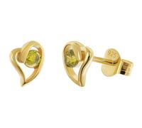 trendor Boucles d'oreilles pour femmes en argent 925 plaqué or, puces d'oreilles en zircone olive 21412-19