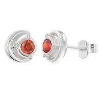 trendor Boucles d'oreilles pour femmes en argent 925, puces d'oreilles en zircon rouge 21422-07