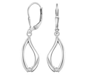 trendor Boucles d'oreilles pour femmes en argent 925 rhodié et zirconiums | Pendentifs en forme de goutte pour femmes à la mode