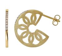 trendor Boucles d'oreilles pour femmes, puces d'oreilles, modèle disque, | Boucles d'oreilles puces à la finition mate glacée, ornées de zirconiums cubiques, une idée cadeau pour femme