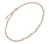 trendor Bracelet de cheville en argent 925 plaqué or rose, motif Singapour