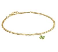 trendor Bracelet enfant avec trèfle vert, argent 925 plaqué or, 21663