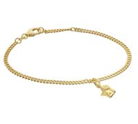 trendor Bracelet pour fille avec ange, argent 925 plaqué or, | Bracelet élégant pour enfant en argent sterling, à maillons plats, orné d'un ange Cupidon et de zirconiums cubiques