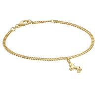 trendor Bracelet pour fille avec cheval, argent 925 plaqué or, fermoir gourmette 21584