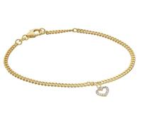 trendor Bracelet pour fille avec cœur, argent 925 plaqué or
