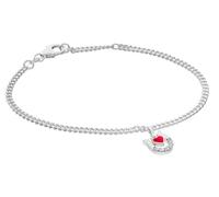 trendor Bracelet pour fille avec fer à cheval/cœur, argent 925,