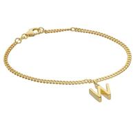 trendor Bracelet pour fille avec lettre W, argent 925 plaqué or, 21602-W