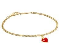 trendor Bracelet pour fille avec pendentif cœur, argent 925 plaqué or,