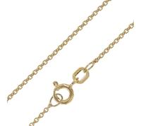 trendor Chaîne pour pendentif en argent 925 plaqué or - Chaîne d'ancre de 1,3 mm - Collier puriste - Argent sterling - Chaîne d'ancre ronde plaquée or avec œillet intermédiaire 21835