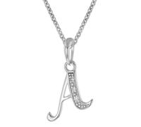 trendor Collier avec pendentif lettre A, argent sterling 925, plaqué rhodium, 21240-A