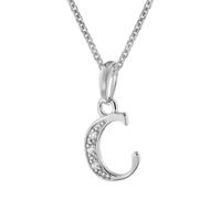 trendor Collier avec pendentif lettre C, argent sterling 925, plaqué rhodium, 21240-C