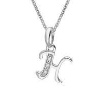 trendor Collier avec pendentif lettre H, argent sterling 925, plaqué rhodium, 21240-H
