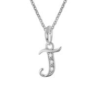 trendor Collier avec pendentif lettre J, argent sterling 925, plaqué rhodium, 21240-J
