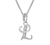 trendor Collier avec pendentif lettre L, argent sterling 925 rhodié, 21240-L