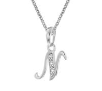 trendor Collier avec pendentif lettre N, argent 925 rhodié, 21240-N-42