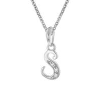 trendor Collier avec pendentif lettre S, argent 925 rhodié, 21240-S-38