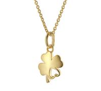 trendor Collier enfant trèfle en argent 925 plaqué or, bijou fille 21714-40