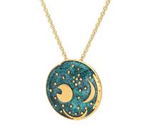 trendor Collier pour femme avec le disque céleste de Nebra, argent, vert/or