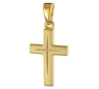 trendor Pendentif croix, argent 925 plaqué or, 16 mm, 21990
