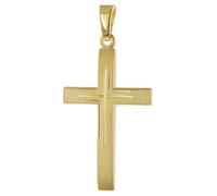 trendor Pendentif croix unisexe, argent 925 plaqué or, 24 mm