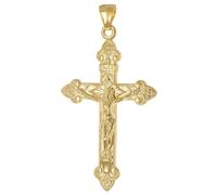 trendor Pendentif croix unisexe, argent 925 plaqué or, 40 mm