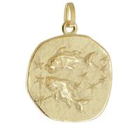 trendor Pendentif Poissons, argent sterling 925 plaqué or, Ø 20 mm