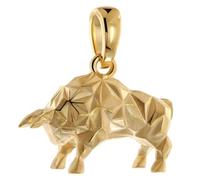 trendor Pendentif taureau, style origami, argent 925 plaqué or, 31063