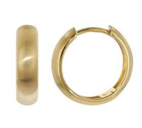 trendor Petites boucles d'oreilles créoles, argent sterling 925, plaqué or, Ø 14,5 mm, 21707