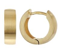 trendor Petites boucles d'oreilles créoles, argent sterling, plaqué or mat | Boucles d'oreilles modernes pour femmes, hommes et enfants, créoles articulées, idée cadeau, à charnière, Ø 12,5 mm, 21740
