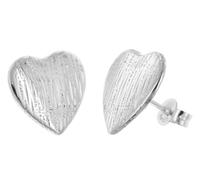 trendor Puces d'oreilles cœur pour femme, argent 925, plaqué rhodium