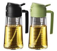 TrendPlain Spray Huile Cuisine 470ml - Vaporisateur Huile Air Fryer 2-en-1 pour Cuisson, Salades, Vinaigre et Accessoire Cuisine (1 pièce, Noir & Vert)