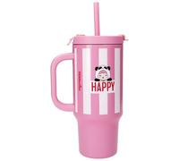 Trends By Depesche 0414140 Gourde Utilisation Quotidienne 470 Ml Silicone, Polypropylène (Pp), Acier Inoxydable Rose Et Blanc Rose