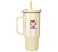 Trends By Depesche 0414141 Gourde Utilisation Quotidienne 470 Ml Silicone, Polypropylène (Pp), Acier Inoxydable Jaune Et Blanc Jaune