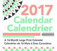 Trends International Calendrier mural bilingue 2017, septembre 2016 à décembre 2017, 29,2 x 29,2 cm, grande impression/gros caractères