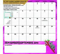 Trends International Calendrier mural familial 2017, septembre 2016 à décembre 2017, 30,5 x 30,5 cm, animaux