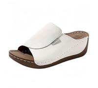 Trendsession Chaussons pour femme Couleur unie Simple Poisson Bouche Casual Pantoufles Chaussures de santé, Blanc., 43 EU