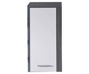 trendteam smart living 1259-503-03 Miami Placard Murale de Salle de Bain Blanc Mélaminé/Argent Cendré 36 x 79 x 23 cm