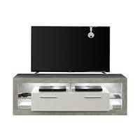 trendteam smart living 182685035 Meuble TV de Salon avec Espace de Rangement, Décor Bois, Blanc Brillant, 150 x 48 x 160 cm