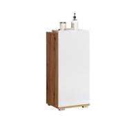 trendteam smart living - Armoire de Salle de Bain - Salle de Bain - Ciara - Dimensions d'assemblage (LxHxP) 37 x 82 x 31 cm - Couleur Blanc Brillant avec chêne Artisanal - 210980207