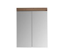 trendteam smart living Armoire Murale de Miroir de Salle de Bains avec Espace de Rangement, Matériau en Bois, Blanc Brillant, 60 x 77 x 97,5 cm