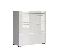 Meuble bas de salle de bain 2 portes 1 tiroir blanc brillant Kelia 73 cm Blanc