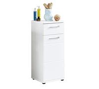 trendteam smart living - Commode de Salle de Bain - Armoire de Salle de Bain - Support - Taille d'assemblage (LxHxP) 37 x 87 x 34 cm - Couleur Blanc Brillant - 195680101