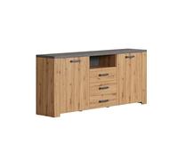trendteam Smart Living - Follow - Buffet - Chêne Artisan/Matera - Commode avec 5 Compartiments et 3 tiroirs - (l x H x P) 180 x 83 x 40 cm - Fonction d'extension complète