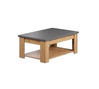 trendteam smart living Follow - Table Basse - Chêne/Anthracite - Table de Salon avec Compartiment de Rangement - (l x H x P) 120 x 46 x 67 cm - Table Basse Moderne avec Plateau Gris