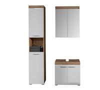 trendteam smart living Meuble de Salle de Bain avec rangements, Blanc Brillant, 112 x 190 x 209 cm