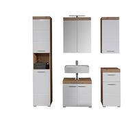 trendteam smart living Meuble de Salle de Bain avec rangements, Blanc Brillant, 164 x 190 x 209 cm